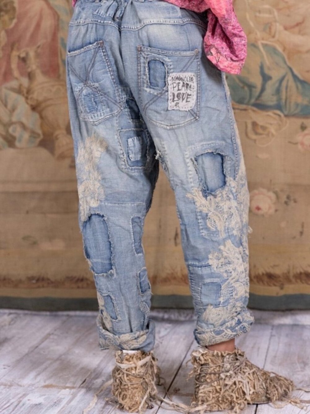 Magnolia Pearl Embroidered Lace Miner Denims - Picture 2 of 11